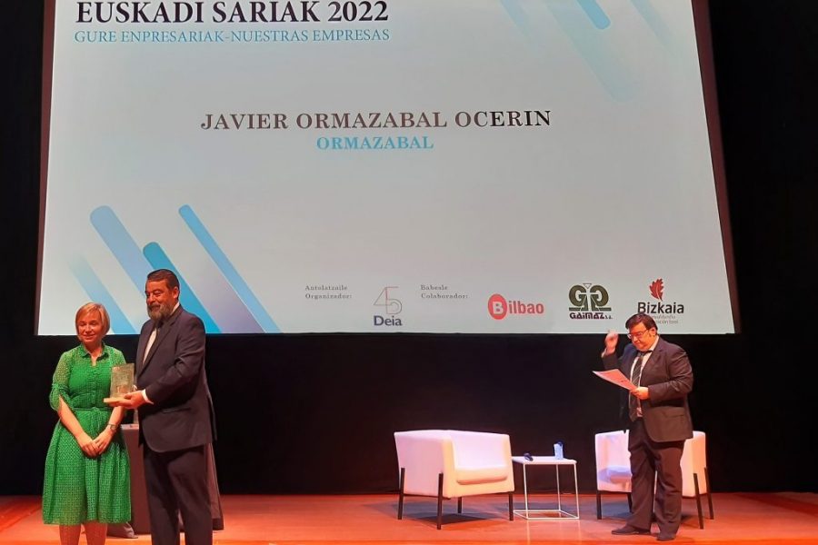 Javier Ormazabal Ocerin has been awarded the Euskadi Sariak 2022 prize by Deia