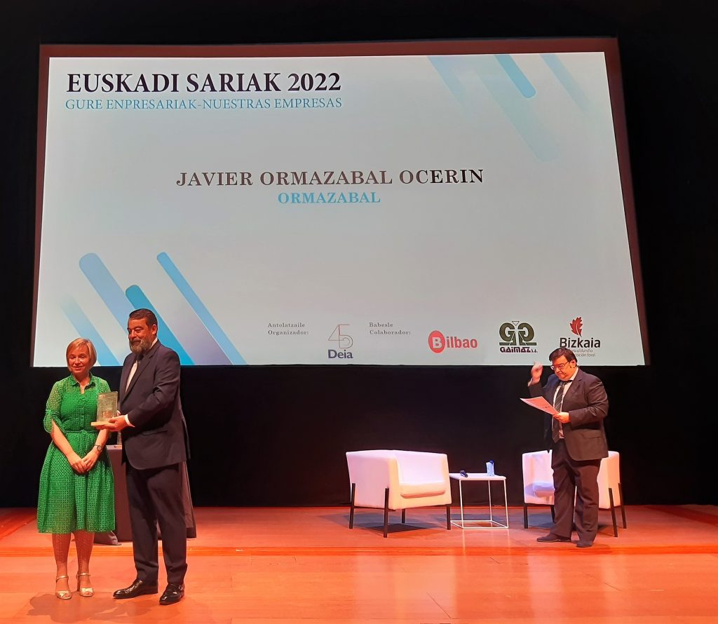 Javier Ormazabal Ocerin has been awarded the Euskadi Sariak 2022 prize by Deia