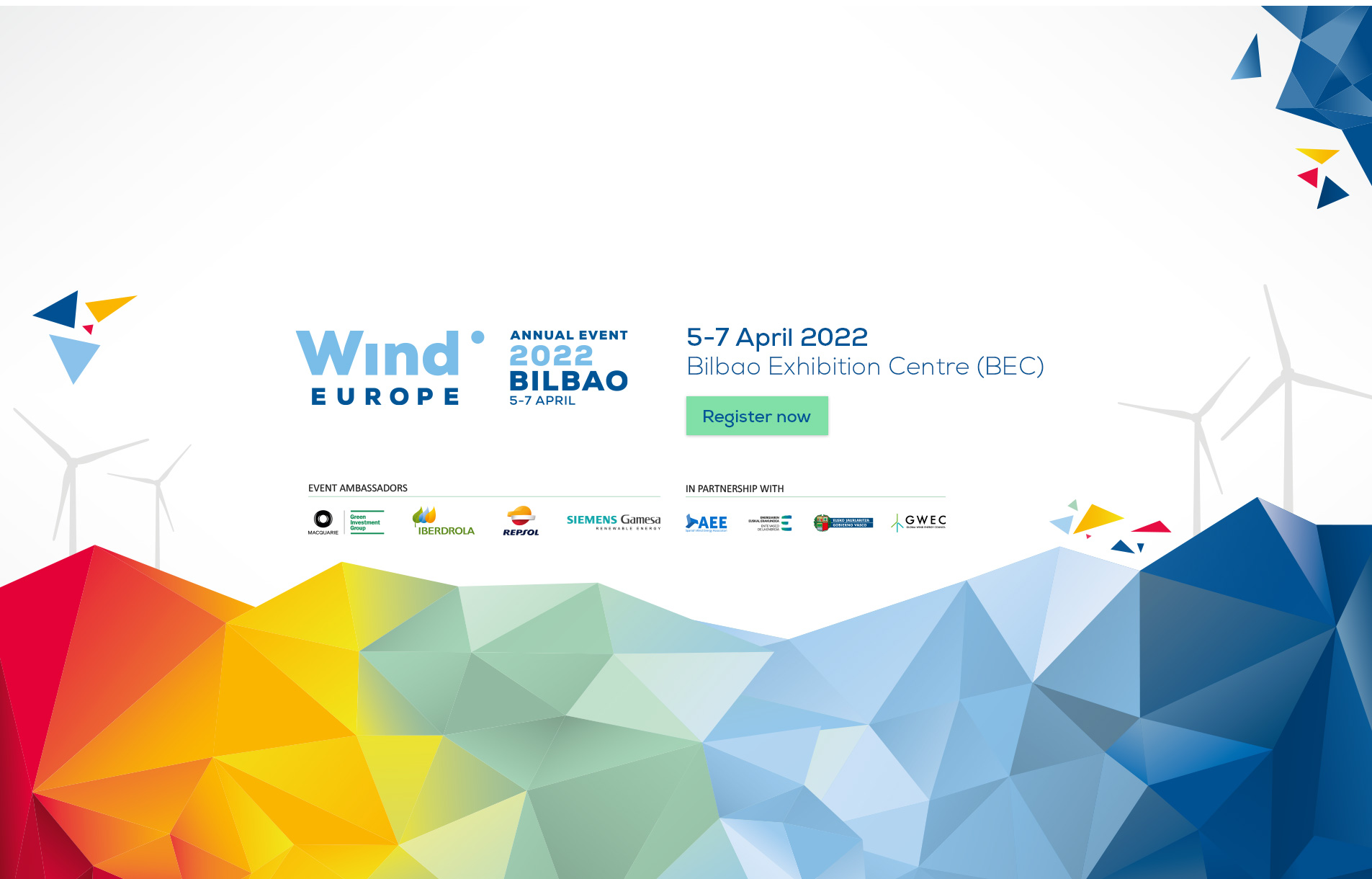 Bilbao acoge la WindEurope Annual Event 2022 del 5 al 7 de abril