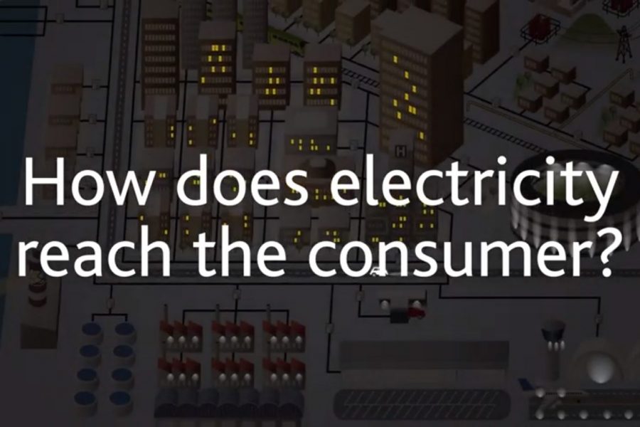 What path does electricity take from generation to consumption?