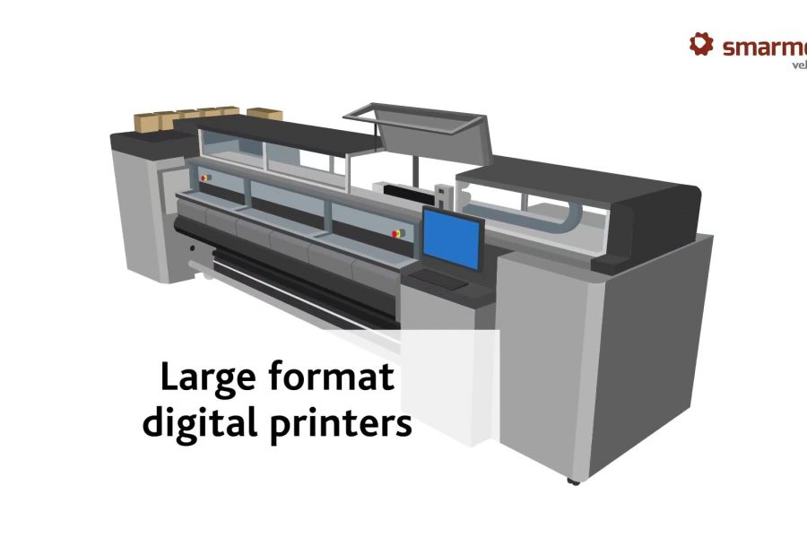 How does a large format digital printer work?